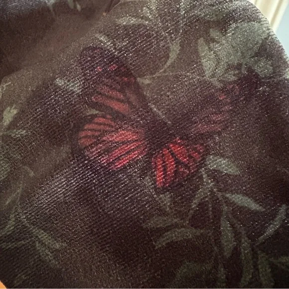 Thorn & Fable Butterfly Velvet Mermaid Skirt (M) – Green Floral Whimsigoth Goth - Picture 4 of 7